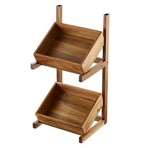 ALZATA BUFFET 2 PIANI GN.1/2 ACACIA  S5087 CM.35X30 H.70 LEONE