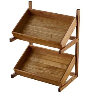 ALZATA BUFFET 2 PIANI GN.1/1 ACACIA  S5088 CM.55X36 H.70 LEONE