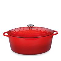 CASSERUOLA OVALE CM.33X13 LT.7 PROVENCE ROSSA GHISA KUCHENPROFI