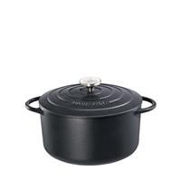 CASSERUOLA TONDA PROVENCE GHISA NERA CM.28X13 LT.6,6 KUCHENPROFI