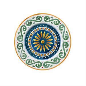 PIATTO PIANO CM.26 ISCHIA DEC.CAPRI 14001#Z76 PORCELLANA SATURNIA