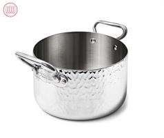 CASSERUOLA ALTA 2 MANICI ALUM104M ALUINOX MARTELLATO 3PLY | DA CM.16