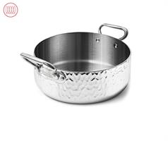 CASSERUOLA BASSA 2 MANICI ALUM106M ALUINOX MARTELLATO 3PLY |DA CM.20