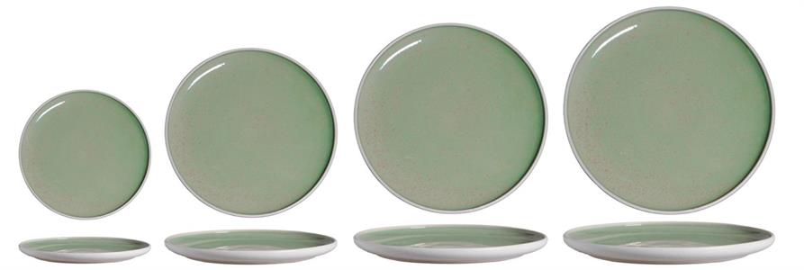 PIATTO PIANO SANDY VERDE STONEWARE | CM.15,5 - CM.20 - CM.27 - CM.30