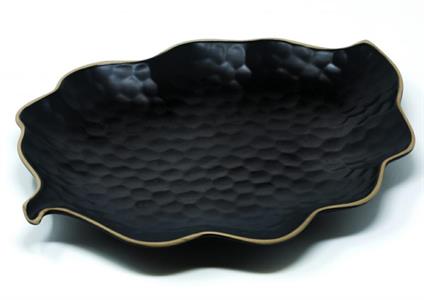 KYPSELI PIATTO FOGLIA NERO  34,5X13  LKYP025NE373345