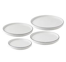 PIATTO PIANO BORDO BASSO IMPILABILE FILO NERO | DA CM.16,5 A CM.29