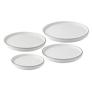 PIATTO PIANO BORDO BASSO IMPILABILE FILO NERO | DA CM.16,5 A CM.29