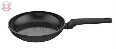 PADELLA TOTAL BLACK ALLUMINIO ANTIAD.NIDO D'APE | DA CM.20 A CM.28