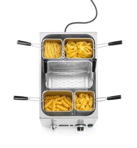 CUOCIPASTA DA BANCO ELETTRICO 240496 CM.60X33X28 CON 5 CESTELLI