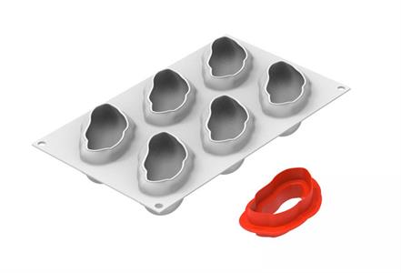 STAMPO SILICONE N.6 PISTACCHIO CM.9,9X5,6 H.4 + CUTTER