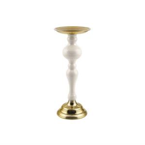 PORTACANDELA ALLUMINIO ORO/AVORIO DIAM.10,5 H.26.5 MH5800-AV