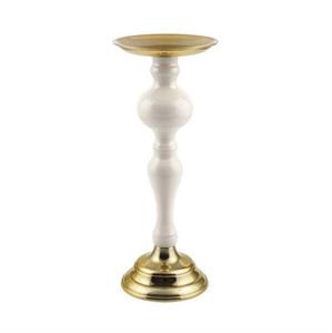 PORTACANDELA ALLUMINIO ORO/AVORIO DIAM.11,5 H.37 MH5801-AV