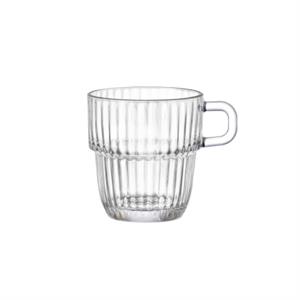 TAZZA THE' BARSHINE CL.25 S.PIATTO VETRO TRASPARENTE IMPILABILE