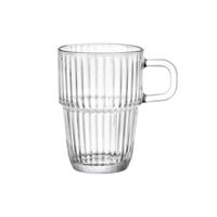 TAZZA MUG BARSHINE CL.31,5 S.PIATTO VETRO TRASPARENTE IMPILABILE