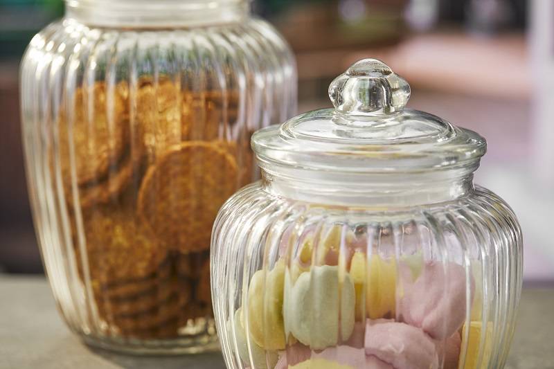 Contenitore Vaso per Biscotti in Vetro con Coperchio, Massima Capienza