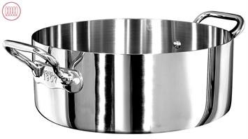 CASSERUOLA BASSA 2 MANICI CM.20 ALUM10620 ALUINOX MIRROR 1907