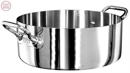 CASSERUOLA BASSA 2 MANICI CM.20 ALUM10620 ALUINOX MIRROR 1907