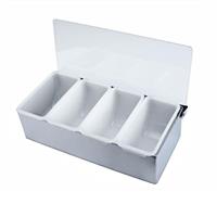 PORTACONDIMENTI INOX 4 SCOMPARTI CM.14X30X9 T5059 LEONE
