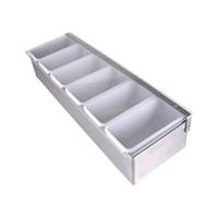 PORTACONDIMENTI INOX 6 SCOMPARTI CM.46X15X10 T5058 LEONE