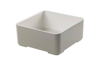 CIOTOLA QUADRATA CM.15X15X6H.T8517 BIANCO/GRIGIO MELAMINA
