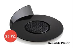 VASSOIO RIUTILIZZABILE PZ.25 CM.8,6  NERO - BLACK TRAYS