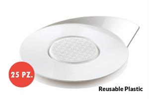 VASSOIO RIUTILIZZABILE PZ.25 CM.8,6 BIANCO - WHITE TRAYS