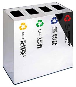 PATTUMIERA DIFFERENZIATA 4 POSTI 584/A.A 30X60 H.67