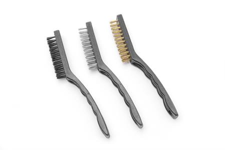 SET 3 SPAZZOLE CM.23   525531 ACCIAIO OTTONE NYLON