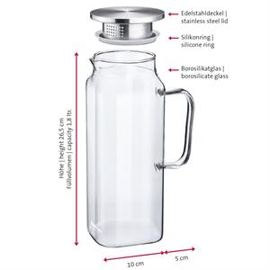 CARAFFA VETRO+ACCIAIO LT.1,8 PURO 62912260 WESTMARK