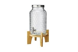 DISPENSER CON RUBINETTO LT.5,6 BASE BAMBOO T3026 CM.23X23X41H.