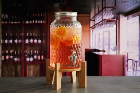 DISPENSER CON RUBINETTO LT.5,6 BASE BAMBOO T3026 CM.23X23X41H.