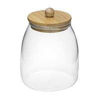 BARATTOLO VETRO COPERCHIO LEGNO 26583 DIAM.11,5 ALTEZZA 14