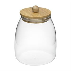 BARATTOLO VETRO COPERCHIO LEGNO 26583 DIAM.11,5 ALTEZZA 14