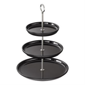 ALZATA TRE PIATTI MELAM.NERA T8288 CM.20-25-32 H.47 LEONE