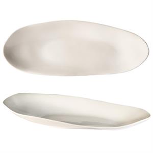 PIATTO OVALE ONDA CM.46X18 BIANCO 24323 PORCELLANA