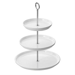ALZATA TRE PIATTI MELAM.BIANCA T8471 CM.20-25-32 H.47 LEONE