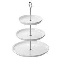 ALZATA TRE PIATTI MELAM.BIANCA T8471 CM.20-25-32 H.47 LEONE