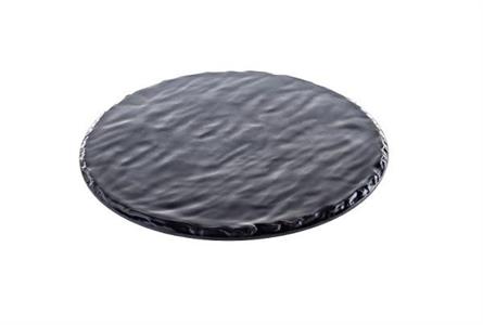 VASSOIO TONDO CM.30 NERO T8240 MELAMINA EFFETTO ARDESIA