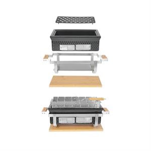 GRIGLIA DA TAVOLO HIBACHI + SPIEDINI CM.53,5X27 H.23