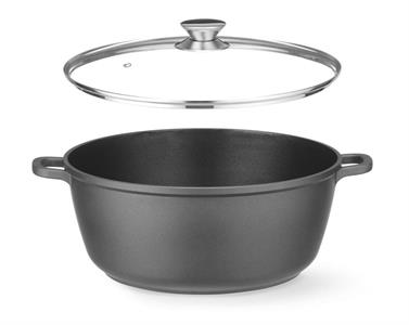 CASSERUOLA 2 MANICI CM.28 611029 ALLUM.ANTIAD. C.COPERCHIO