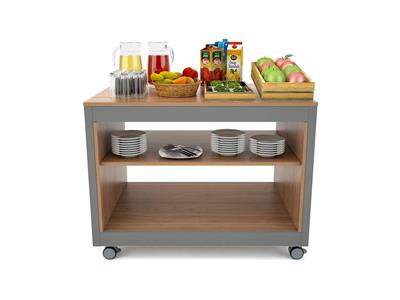 BREAK POSTAZIONE MODULARE CON RUOTE  016MOBRK LAMINATO E METALLO