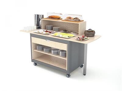 BREAK POSTAZIONE MODULARE CON RUOTE  016MOBRK LAMINATO E METALLO