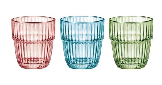 BICCHIERE BARSHINE ROCKS CL.30,5 VETRO COLORATO IMPILABILE