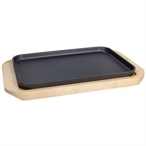 PIASTRA GHISA CM.30X21 H.2 + BASE LEGNO W8458GFFUTA