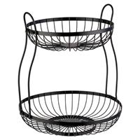 CESTINO 2 PIANI METALLO NERO 68022260 DIAM.32,5X34,5 H. WESTMARK