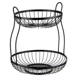 CESTINO 2 PIANI METALLO NERO 68022260 DIAM.32,5X34,5 H. WESTMARK