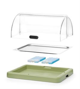VASSOIO REFRIGERATO VERDE CON CUPOLA ROLL-TOP 871966 UNIQ HENDI